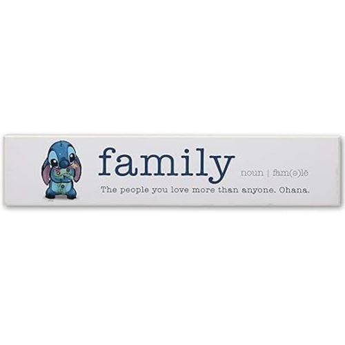 Disney Lilo and Stitch Ohana Family Definition Wood Plank Wall Decor - Cute Stitch Wall Art for Home Decorating