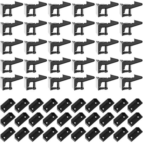 Tuanse 30 Pcs Cabinet Locks Child Safety Latches Invisible Safety Drawer Latches with Screws Self Adhesive Cabinet Drawer Locks for Baby Child Proofing Home Kitchen Furniture Door(Black)