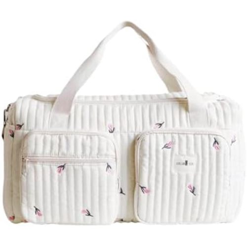 Cute Diaper Bag Tote Quilted Duffle Bag Large Diaper Bag Soft Mommy Hospital Maternity Bag Nappy Storage