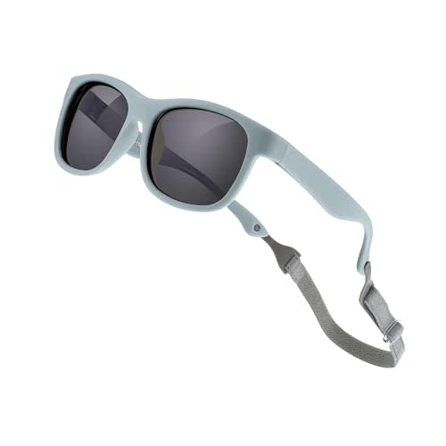 VideMundi Baby Sunglasses with Strap Polarized Flexible UV400 for Infant Toddler Boys Girls Age 0-24 Months