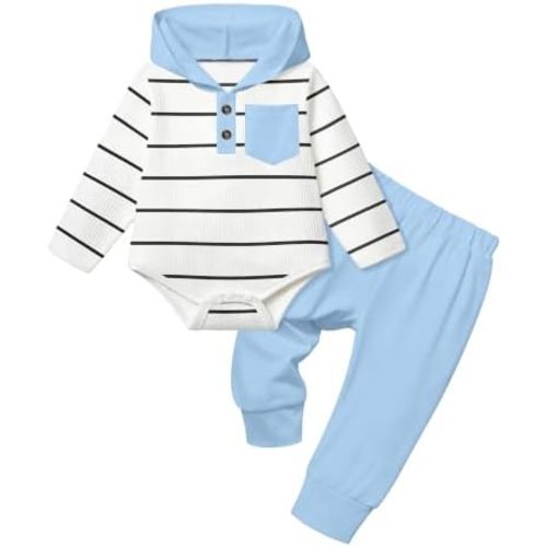 Fommy Newborn Baby Boy Clothes Plaid Letter Print Long Sleeve Hoodies + Long Pants 2PCS Fall Winter Outfits Set