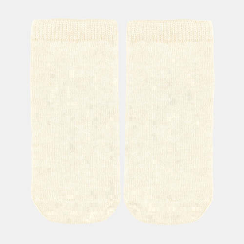 Baby Socks Ankle | Cream Solid Knit | Organic Cotton | Toshi