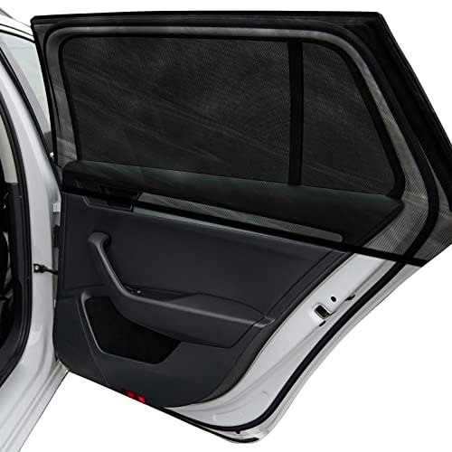 Car Window Shades, 2 Pack Breathable Mesh Side Sun Stretch Screens for Baby/Camping Heat Block UV Protection, Back Covers Car, Truck, SUV, Van-(Large 49"x22")