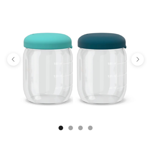 Food Storage Jar Set in Borosilicate Glass 6 oz - Blue Abyss / Lagoon