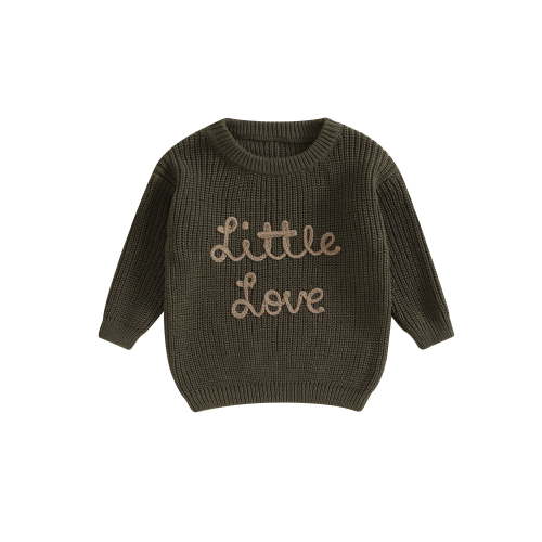 Bagilaanoe New Baby Girl Boy Knitted Sweater Long Sleeve Letters Pullover 3M 6M 9M 12M 18M Infant Warm Jumpers Tops Fall Loose Knitwear