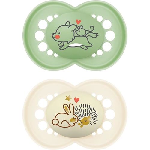 MAM Original Matte Baby Pacifiers, Binky for 16+ Months, BPA-Free Silicone Nipple, Easy to Clean, Best for Breastfed Babies, Developed with Medical Experts, 2 Count Binkies with Sterilizer Case