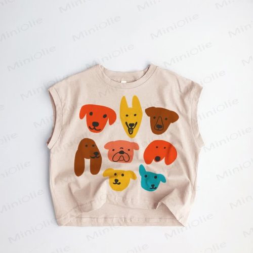 Baby Toddler Various Dogs Khaki Tank Top