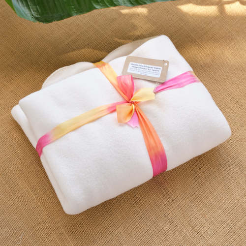 Organic Cotton Sherpa Blanket - Double Sided - 43" square