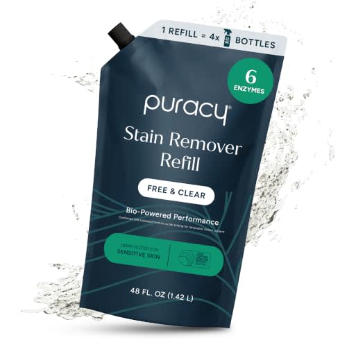 Puracy Stain Remover, Travel and Laundry Stain Cleaner for Clothes, Baby Essentials, Kids Stains, Oil and Fabric Spot Cleaner, (Stain Remover Spray, 48 fl oz)