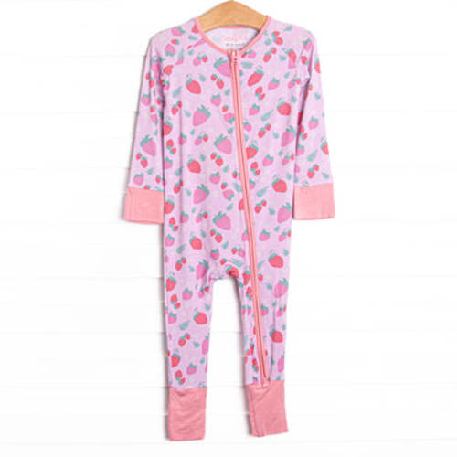 Strawberry Slumber Bamboo Zippy Pajama, Pink – Stitchy Fish