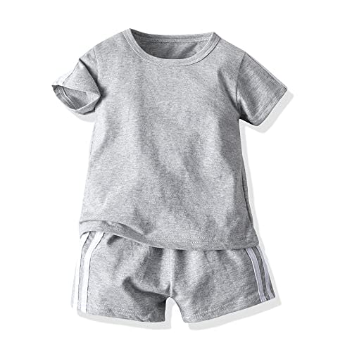 Toddler Baby Boys Girls Outfit Set Cotton Short Sleeve Tops T-Shirt with Shorts Pants Infant 2Pcs Outfit Set