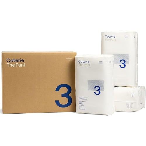 Coterie The Pant Pull On Diaper, Size 3 (14-24 lbs) 156 count, Absorbent Diaper for Active Babies, Hypoallergenic Designed for Sensitive Skin, Clean Ingredients, Resealable Waistband, Spandex Pleating