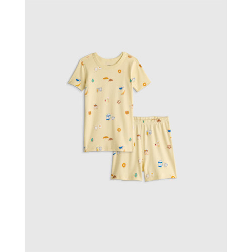 100% Organic Cotton Short Sleeve and Shorts Pajama Set in Breakfast Buddies