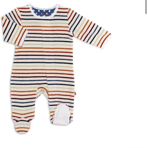6-9M MAGNETIC ME Stripe Footie, 6-9M- Only 2 left