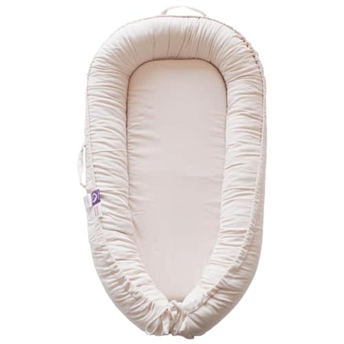 CooCooBaby Infant Lounger, Baby Nest Cover for Baby Girls & Boys, Newborn Essentials for Baby 0-12 Months, 100% Cotton Breathable (CreamyWhite_Corduroy)