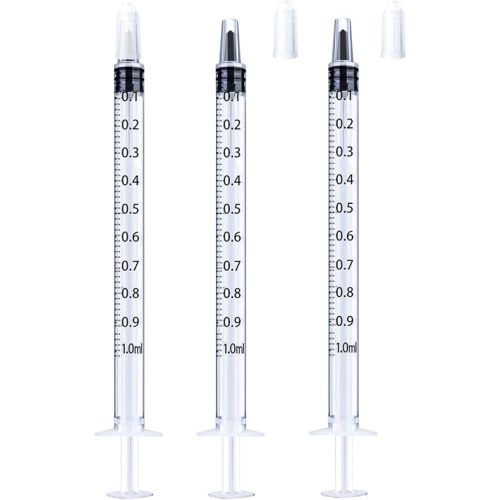 1ml Syringe for Liquid, Oral, Scientific Labs, Measurement, Dispensing, with Cap- 3 Pack 1ml Syringes