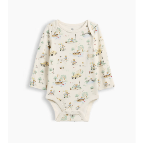 Baby First Favorites Organic Cotton Brannan Bear Toile Bodysuit