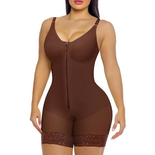 YIANNA Fajas Colombianas Moldeadoras Postpartum Shapewear Tummy Control for Women Butt Lifter Body Shaper with Zipper Crotch