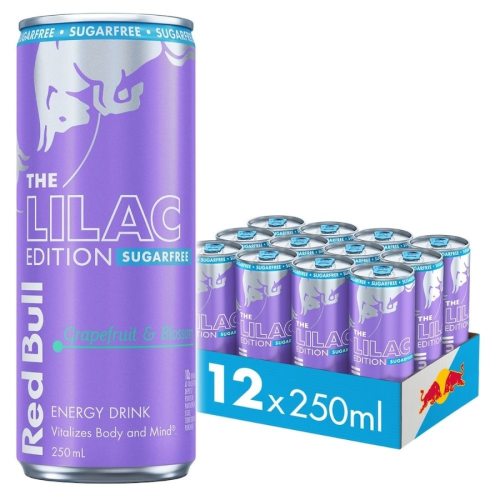 Red Bull Energy Drink, Sugar Free Lilac Edition, 250mL 12 Pack