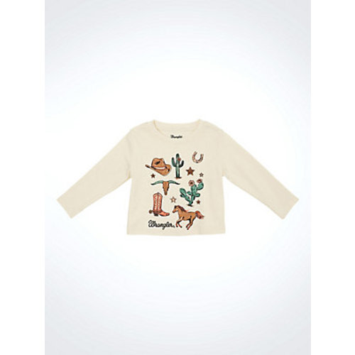 Little Girl's Western Graphic Long Sleeve Tee | NEW | Wrangler®