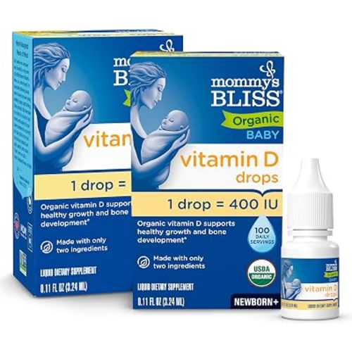 Mommy's Bliss Organic Baby Vitamin D Drops, 0.11 Fl Oz, Pack of 2