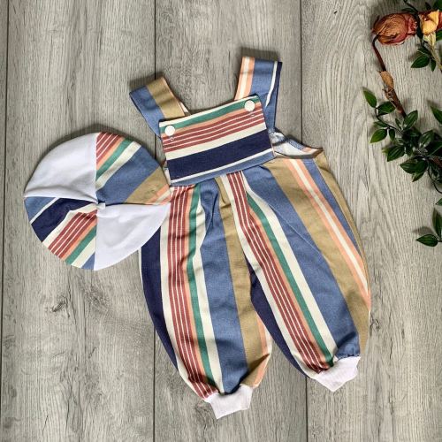 Peachy Baby Romper, Vintage Baby Clothes, Lightweight Denim Overalls, Unisex Baby Clothes, Baby Clothing Set