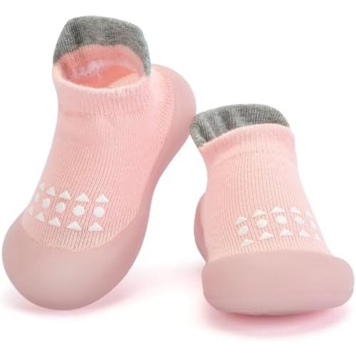 Infant Walking Shoes Baby Sock Shoes with Soft Rubber Sole, Non-Slip Toddler Slippers for boys and girls, Breathable Sneakers