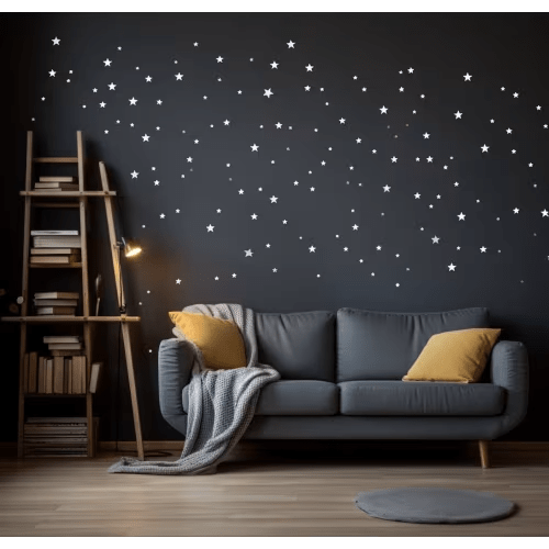 Glow-in-the-dark star wall stickers (white)