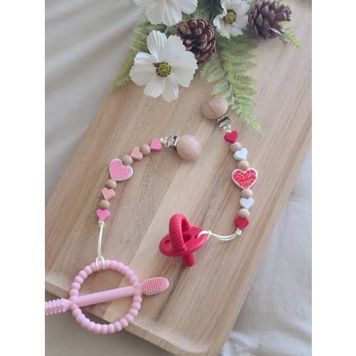 Valentines Day Pacifier Clip | Valentines Day Baby Gifts | Baby’s 1st Valentines | Gifts for Baby | Pacifier Clip | Dummy Clip | Binkie Clip