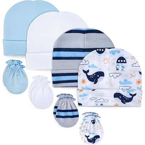 RATIVE Baby Mittens No Scratch Organic Cotton for Newborn 0-6 Months | Baby Essentials Must-Haves for Boys & Girls