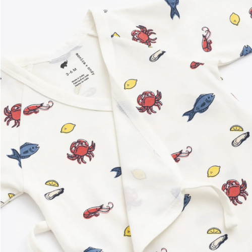 Kimono Tie One-Piece - Organic Baby Clothes - Monica + Andy