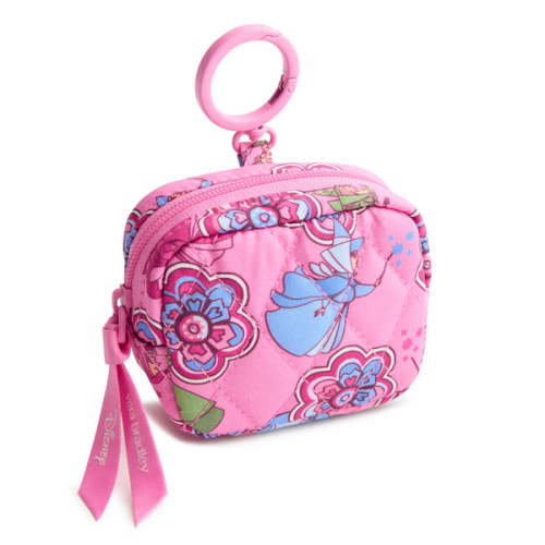 Disney Zip Earbud Bag Charm - Aurora Pink Swirls Fairies