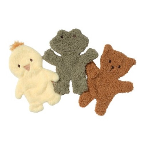 Lambs & Ivy Duck, Frog, and Bear Trio Lovey/Security Blanket Baby Gift Set