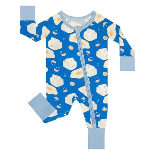 GUISBY Baby Footless Pajamas, Rayon of Bamboo, Core, NB-2T | Rayon of bamboo softness, 2-way zipper, fold-over mittens, footless or footed comfort, sleep & daily wear