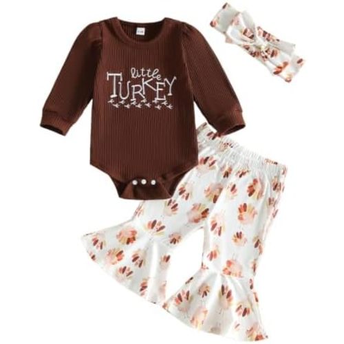 Twopumpkin Baby Girl Halloween Thanksgiving Outfit 3 Piece