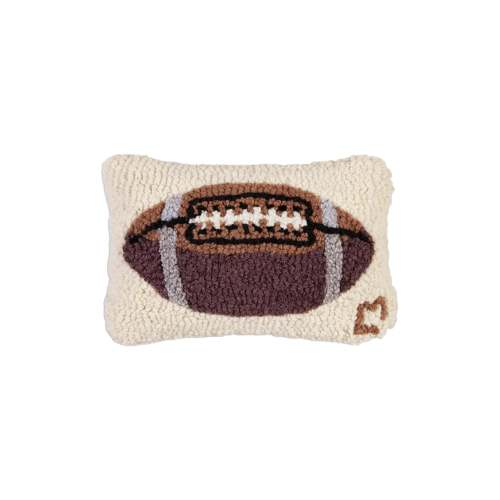 Football Hooked Wool Pillow