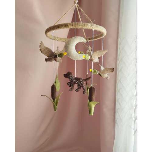 Duck Hunting Baby Mobile, German Shorthaired Pointer Dog Nursery Mobile, Hunting Nursery Decor, Hunting Dog decor, Mallard Duck Mobile,01368