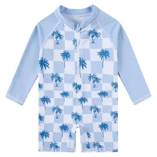 uideazone Baby Toddler Boys Zipper Rash Guard Swimsuit UPF 50+ One Piece Beach Swimwear Bathing Suits 3-36 Months