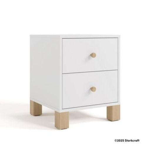 Storkcraft California 2 Drawer Nightstand White/Driftwood