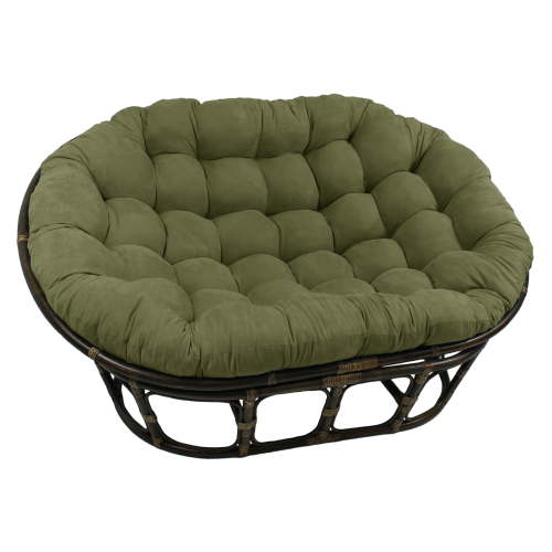 Blazing Needles 65-inch by 48-inch Solid Microsuede Double Papasan Cushion - Sage Green