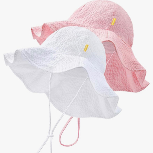 HONGTEYA Baby Sun Hat Wide Brim Adjustable Toddler Beach Bucket Hat