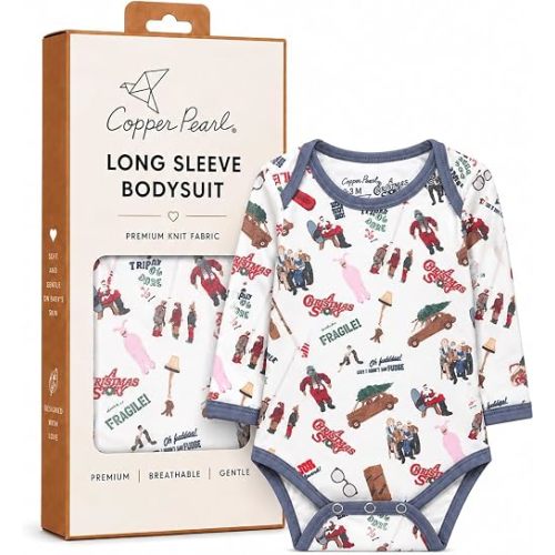 Copper Pearl Long Sleeve Bodysuit Baby: Ultra Soft Baby for Newborns, Boys, and Girls - Stylish, Comfortable, Overlap Shoulders, Premium Knit Fabric - 3-6 Months, A Christmas Story