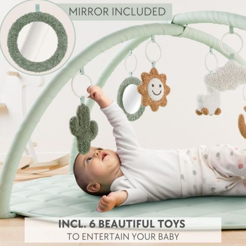 Zicoto Baby Play Gym & Tummy Time Soft Cotton Mat with 6 Toys