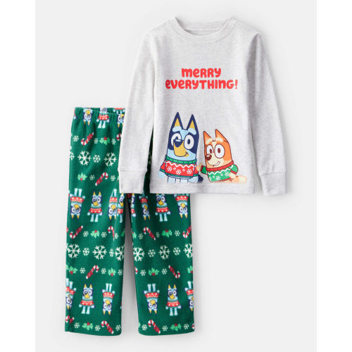 Toddler Bluey™ Cotton Long-Sleeve Loose Fit 2-Piece Pajamas - Grey/Green - Carter's | Carter's