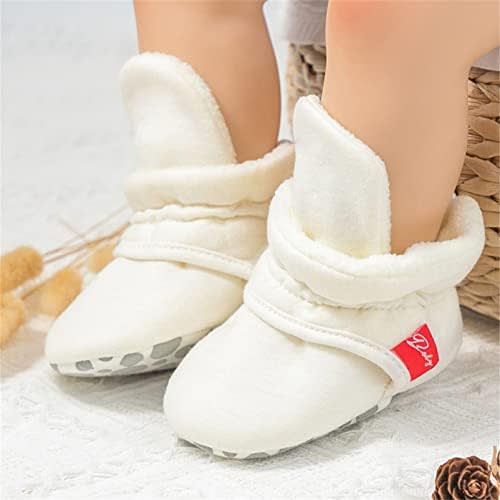 Amazon.com | Baby Boys Girls Booties with Anti-Skid Bottom Cozy Winter Warm Socks Slippers Toddler Soft Sole Crib Shoes,Light Gray | Boots