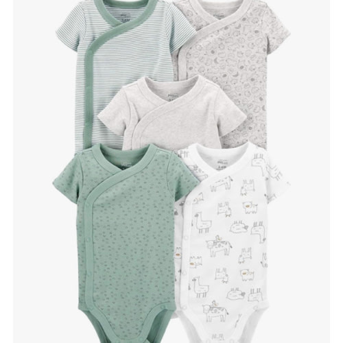 Simple Joys by Carter's unisex-baby 0-6 months 5-pack Side Snap Short-sleeve Bodysuit
