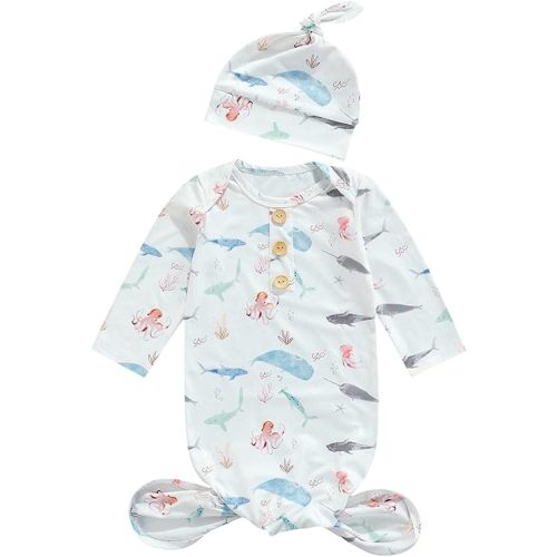 Infant Newborn Baby Girls Floral Sleep Gown Headband Sleepwear Romper Sleeping Bags Outfits