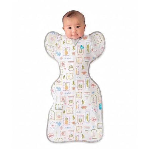Love to Dream Swaddle Up Transition Swaddle, 1.0 TOG, Patented Zip-Off Wings, Gently Help Baby Transition from Being Swaddled to Arms Free When Showing Signs of Rolling, 13-19 lbs, Vacation Days