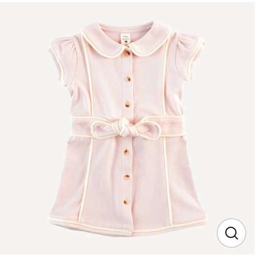 short sleeve violet dress | blush | organic cotton interlock