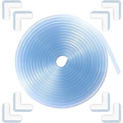 Edge Corner Protector Baby Proofing 12ft (3.7M) with 8 Corners, Clear Soft Corner Protectors Baby Proof, Furniture Corner Guard & Edge Safety, Edge Protector for Table and Fireplace